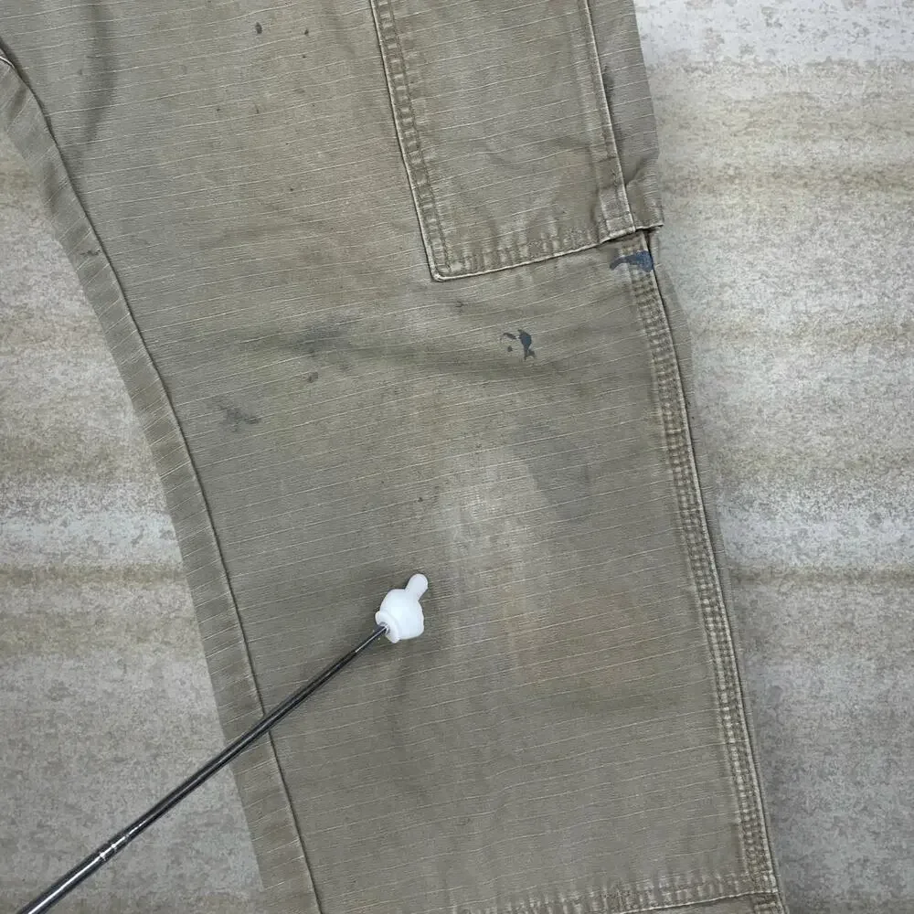 Vintage 90s Wrangler Riggs Carpenter Pants 32x32 Baggy Wide Leg Chocolate Brown - Picture 11 of 13